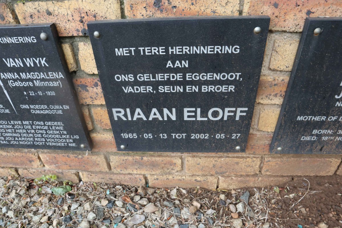 ELOFF Riaan 1965-2002