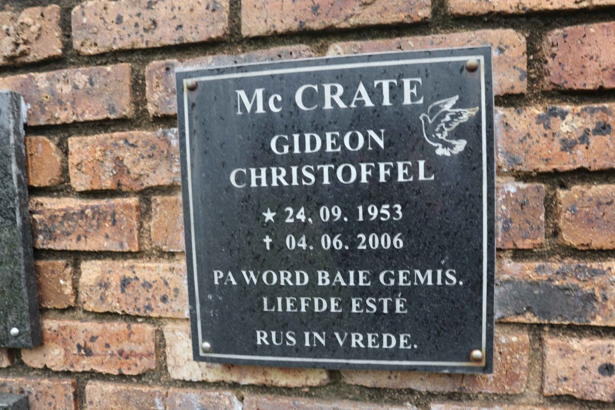 McCRATE Gideon Christoffel 1953-2006