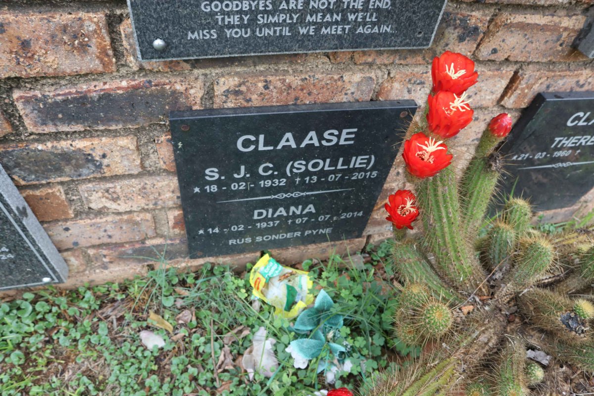 CLAASE S.J.C. 1932-2015 &amp; Diana 1937-2014