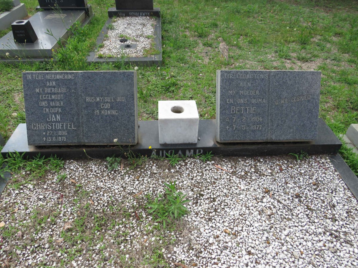 AUCAMP Jan Christoffel 1896-1975 &amp; Bettie 1904-1977