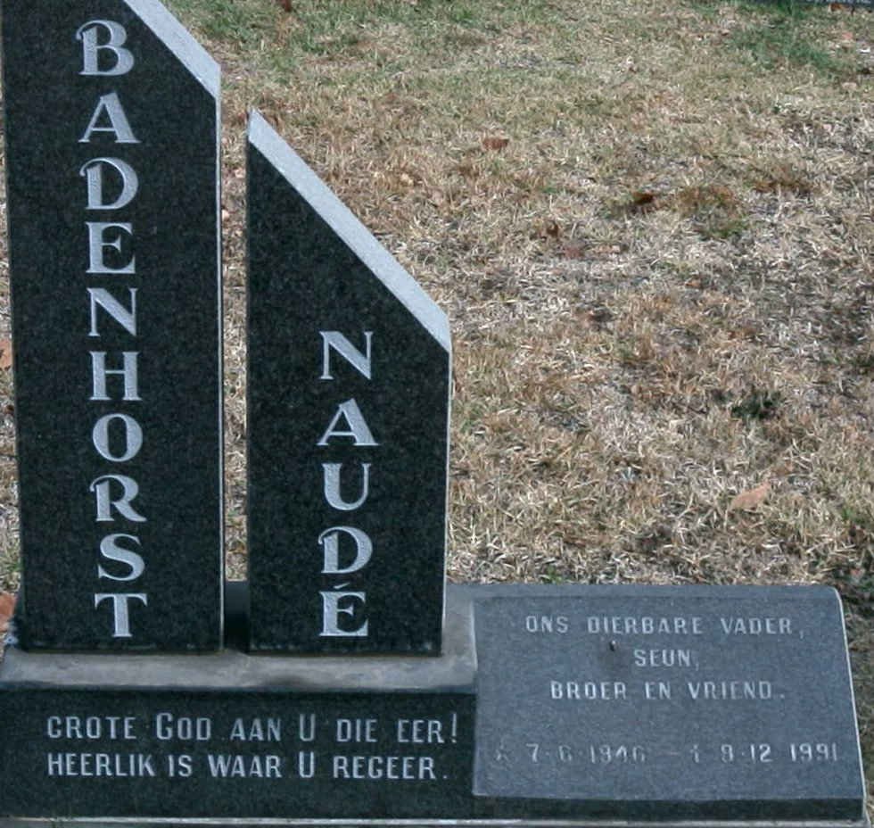 BADENHORST Naude 1946-1991