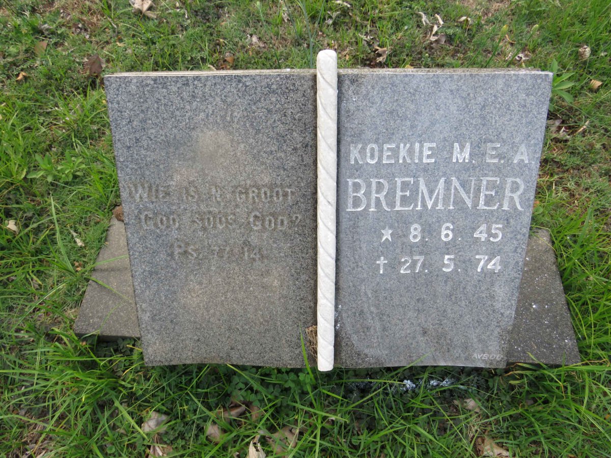 BREMNER Koekie M.E.A. 1945-1974