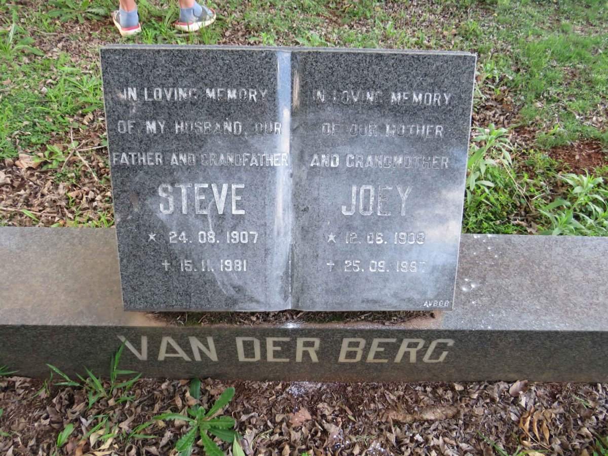 BERG Steve, van der 1907-1981 &amp; Joey 1908-1997