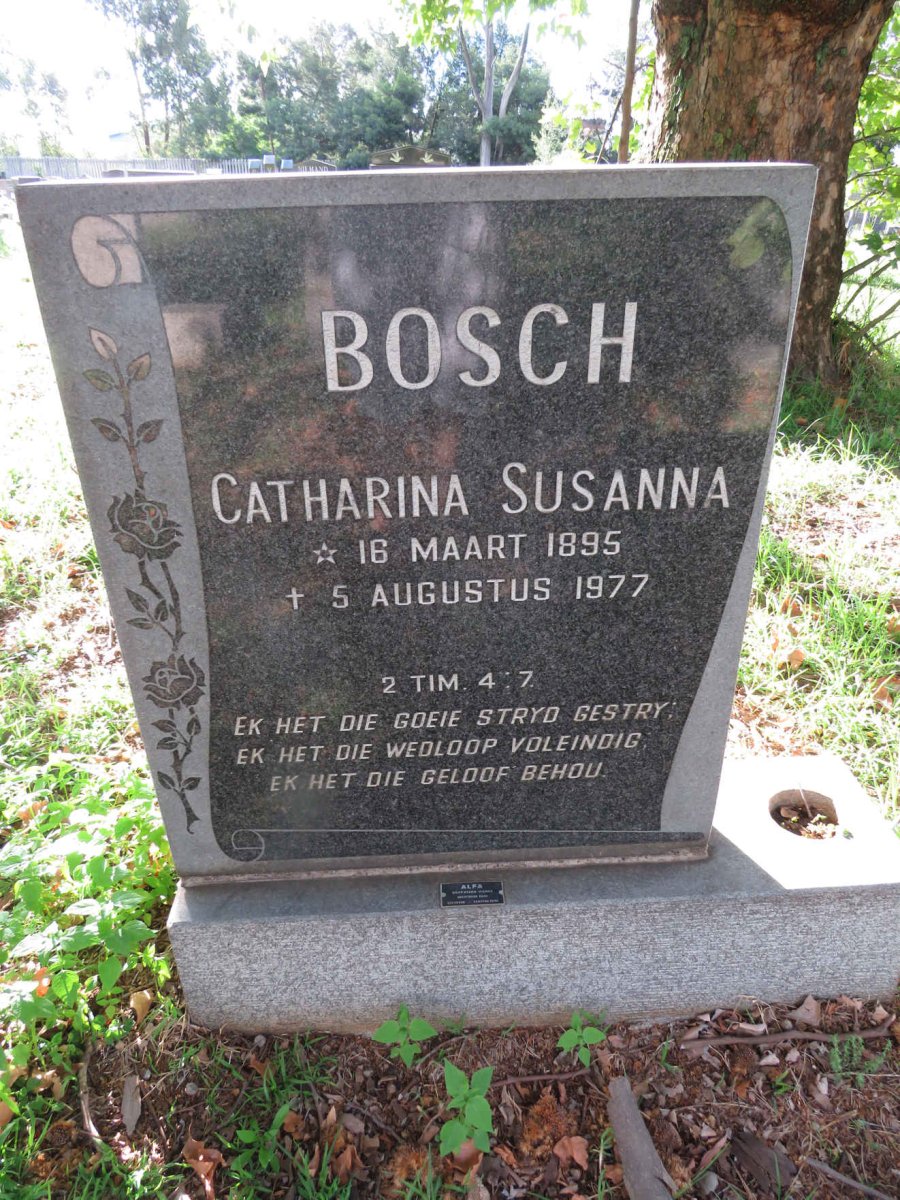 BOSCH Catharina Susanna 1895-1977