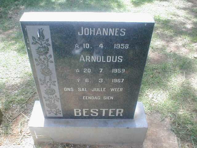 BESTER Johannes 1958-1967 ::  BESTER Arnoldus 1959-1967