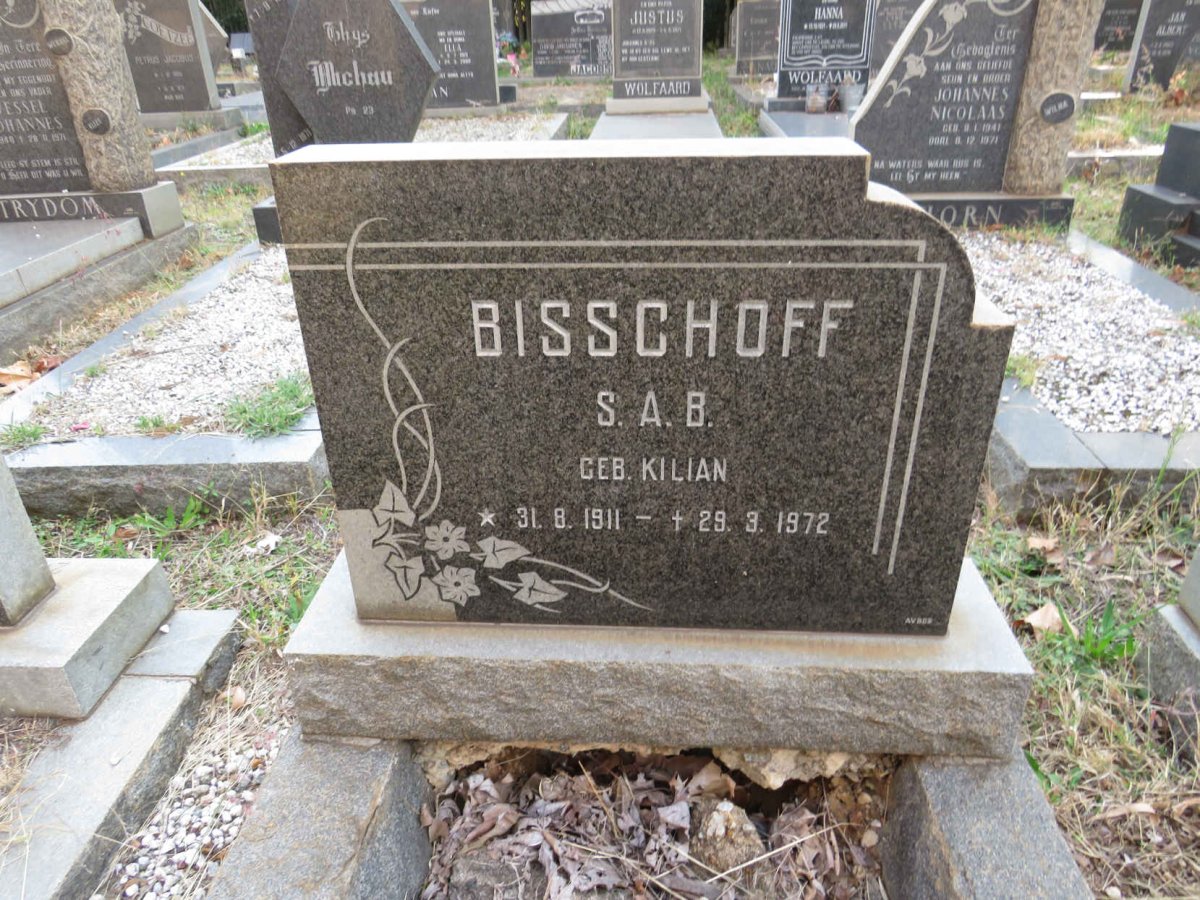 BISSCHOFF S.A.B. nee KILIAN 1911-1972