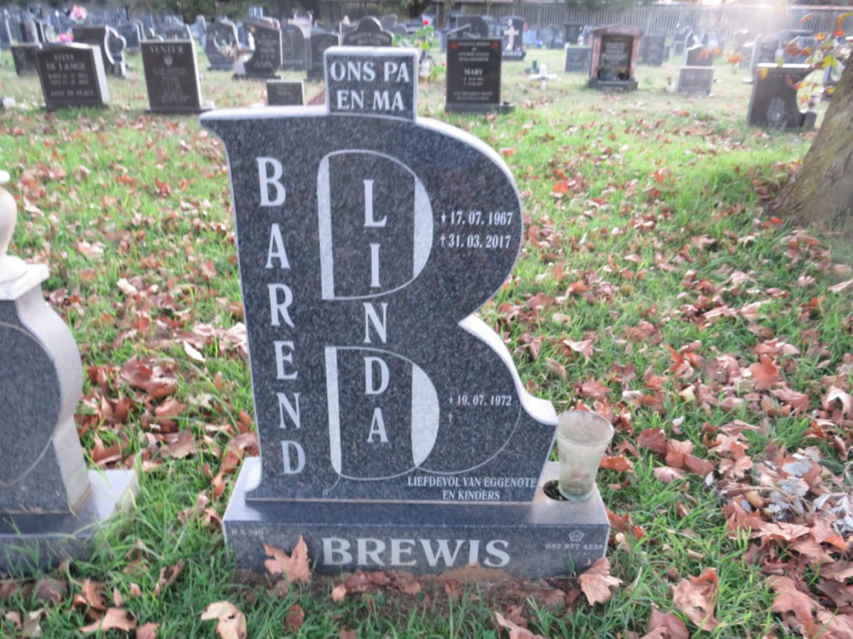 BREWIS Barend 1967-2017 & Linda 1972-
