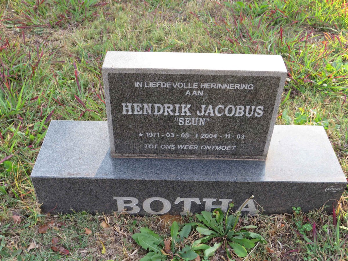 BOTHA Hendrik Jacobus 1971-2004