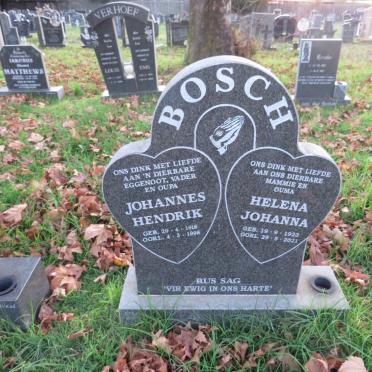 BOSCH Johannes Hendrik 1918-1998 & Helena Johanna 1923-2021