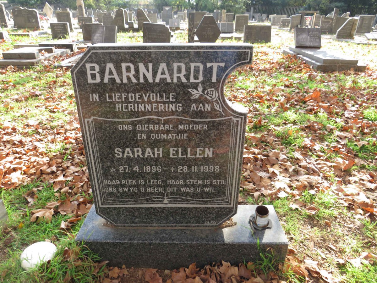 BARNARDT Sarah Ellen 1896-1998