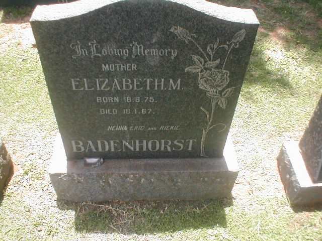 BADENHORST Elizabeth M. 1875-1967