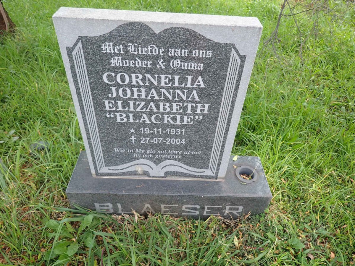 BLAESER Cornelia Johanna Elizabeth 1931-2004