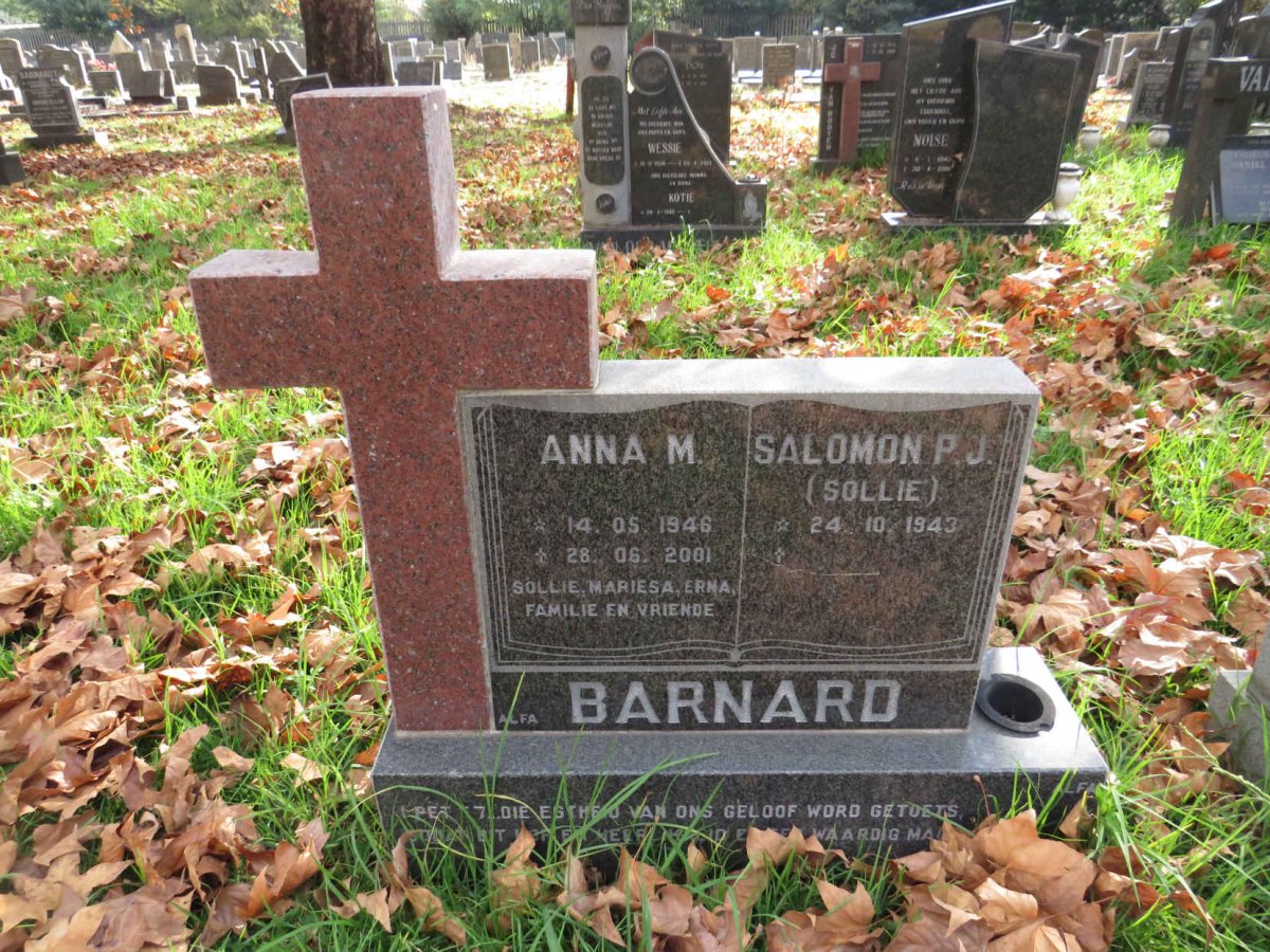 BARNARD Salomon P.J. 1943- &amp; Anna M. 1946-2001