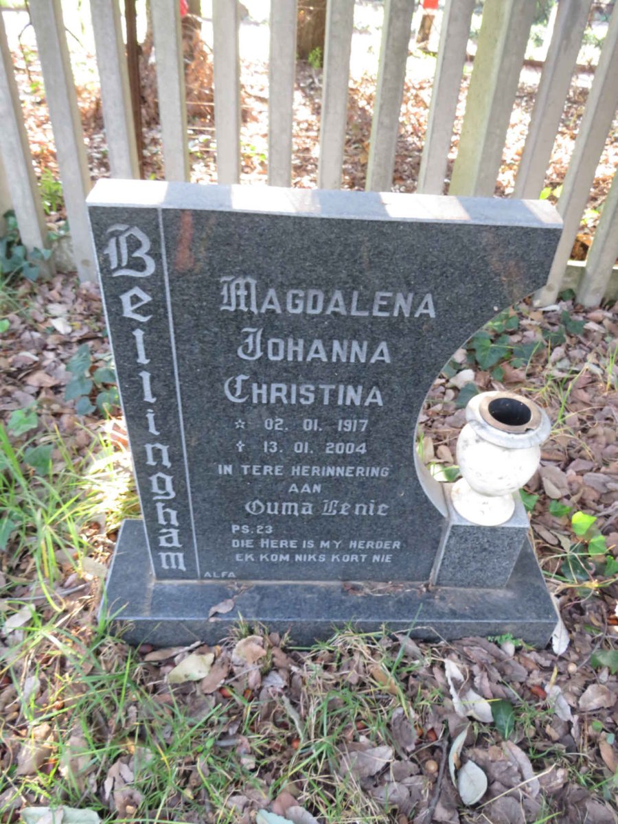 BELLINGHAM Magdalena Johanna Christina 1917-2004