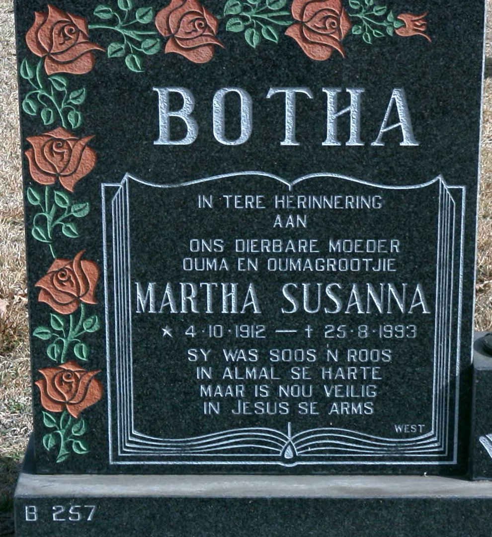 BOTHA Martha Susanna 1912-1993