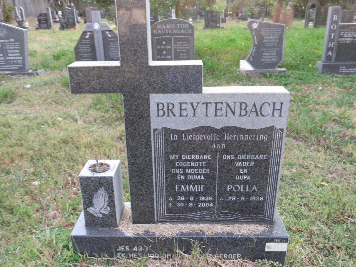 BREYTENBACH Polla 1938- &amp; Emmie 1938-2004