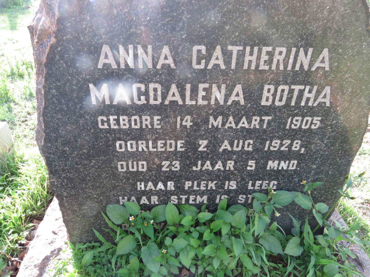 BOTHA Anna Catherina Magdalena 1905-1928