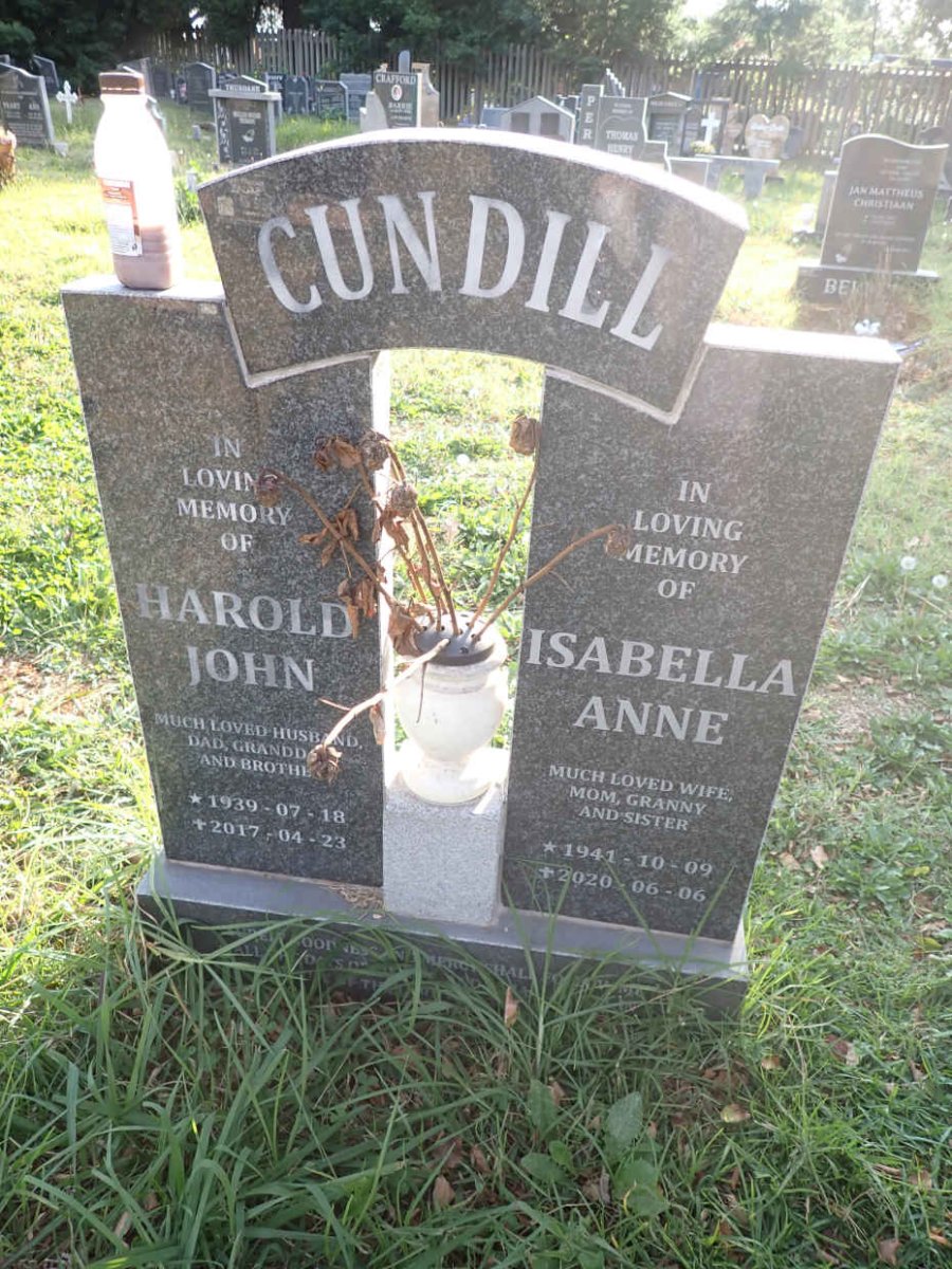 CUNDILL Harold John 1939-2017 &amp; Isabella Anne 1941-2020