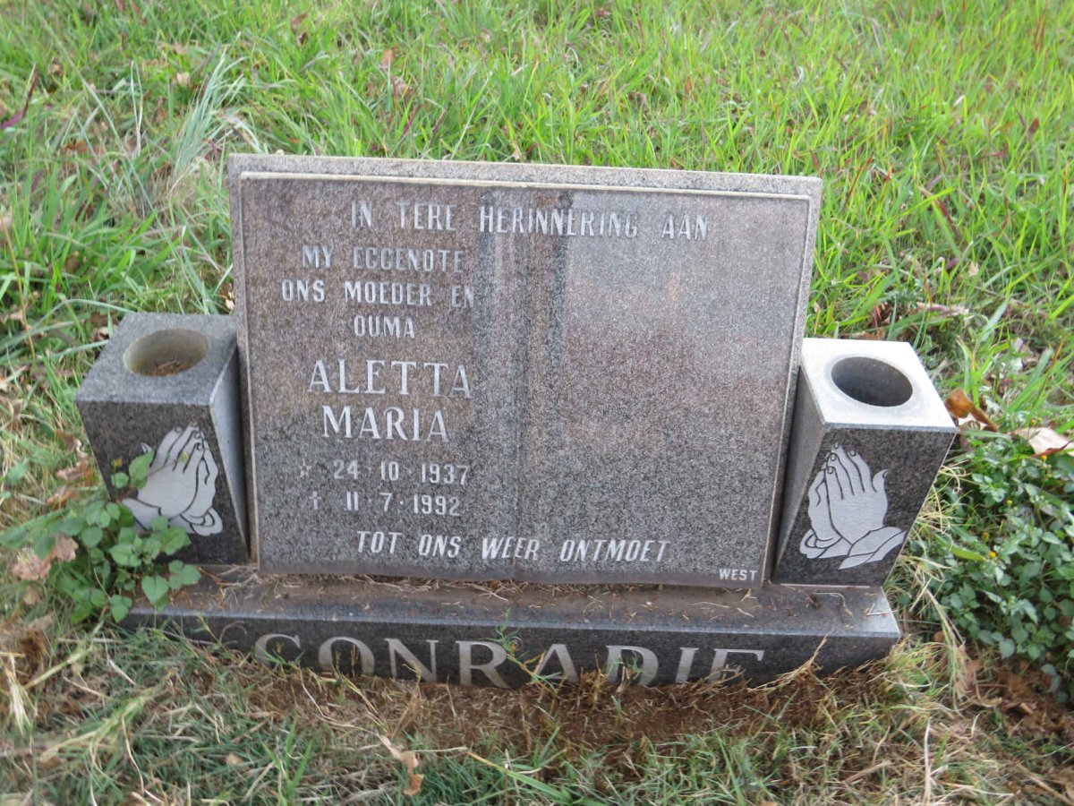 CONRADIE Aletta Maria 1937-1992