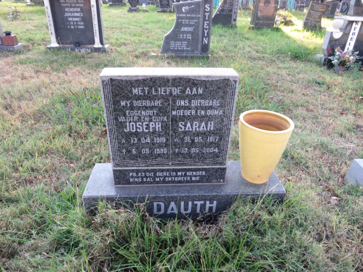 DAUTH Joseph 1919-1996 &amp; Sarah 1917-2004
