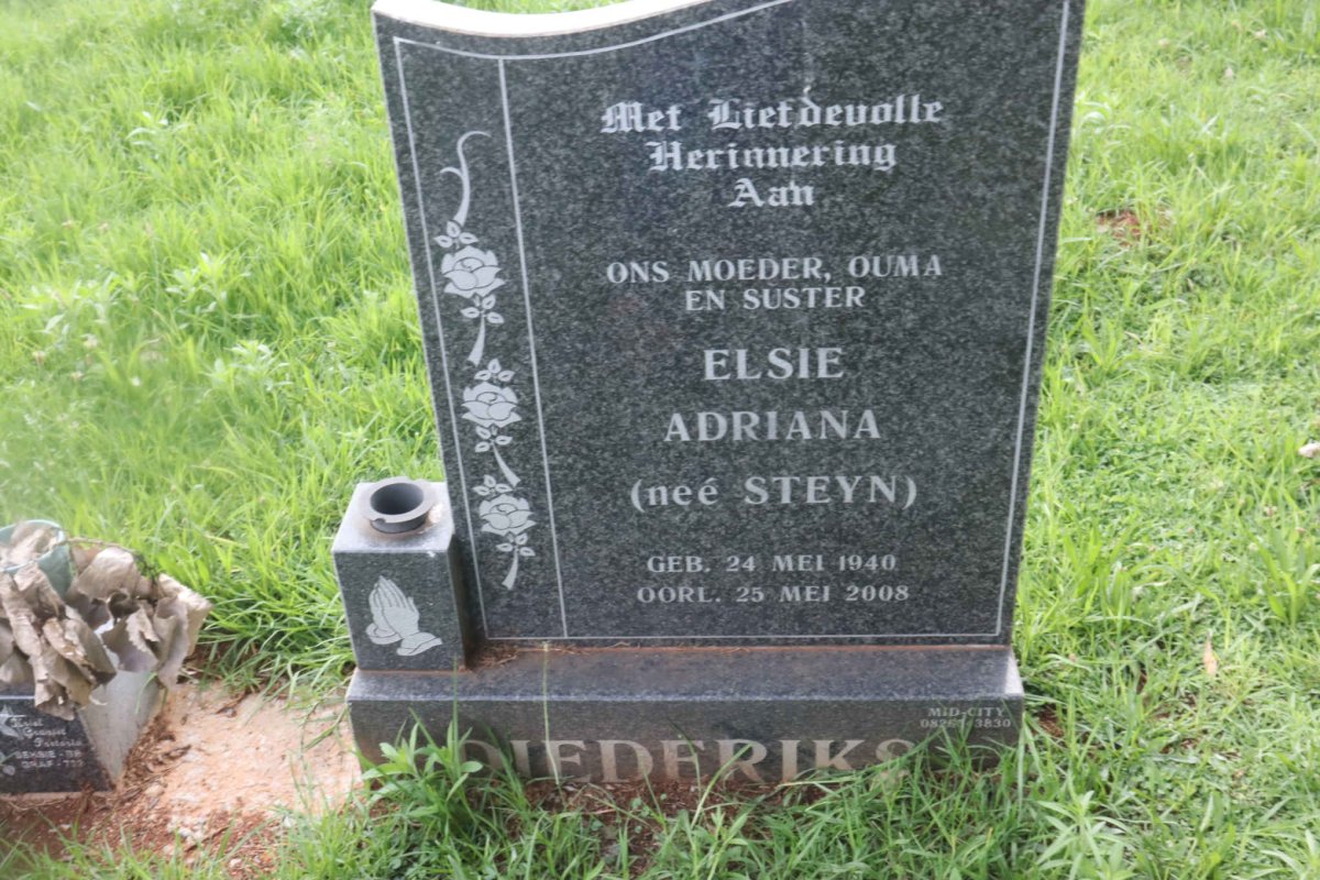 DIEDERIKS Elsie Adriana nee STEYN 1940-2008