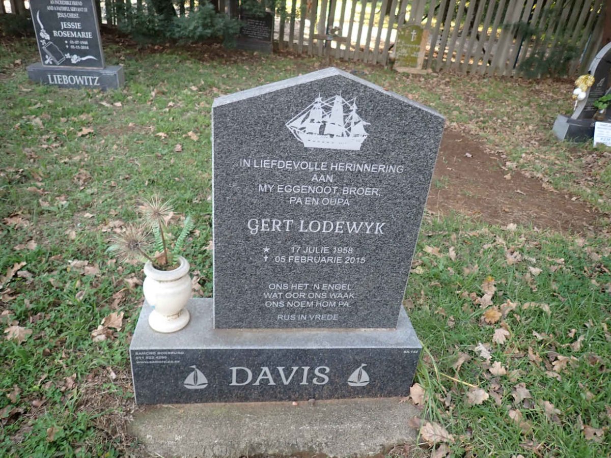 DAVIS Gert Lodewyk 1958-2015