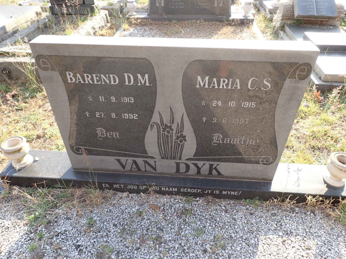 DYK Barend D.M., van 1913-1992 &amp; Maria C.S. 1915-1997