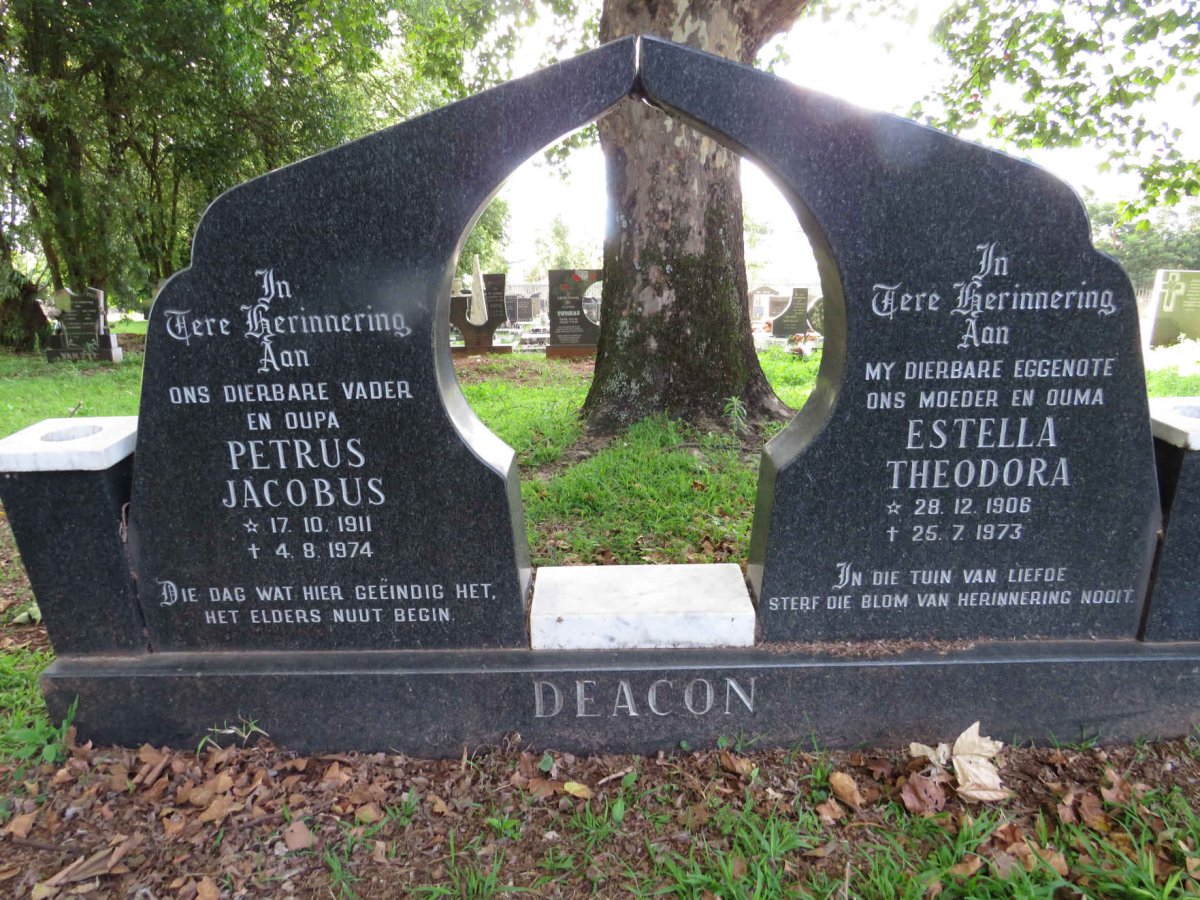 DEACON Petrus Jacobus 1911-1974 &amp; Estella Theodora 1906-1973
