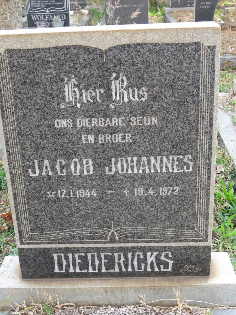 DIEDERICKS Jacob Johannes 1944-1972