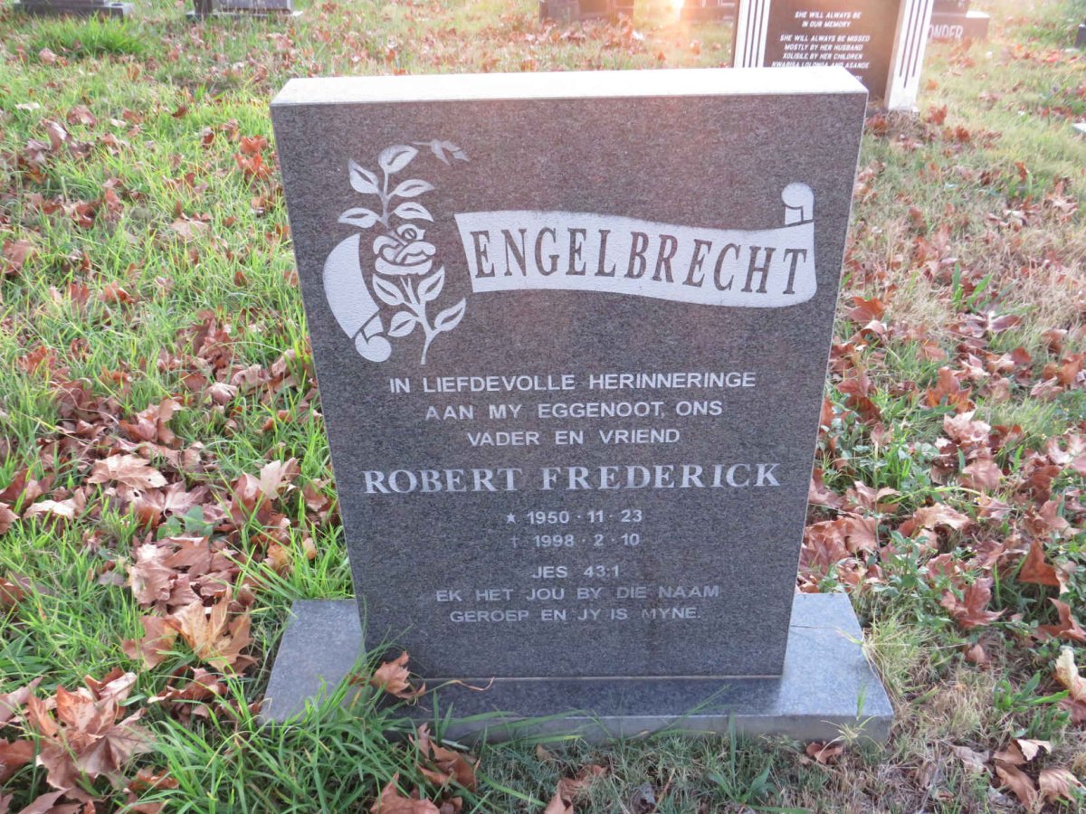 ENGELBRECHT Robert Frederick 1950-1998