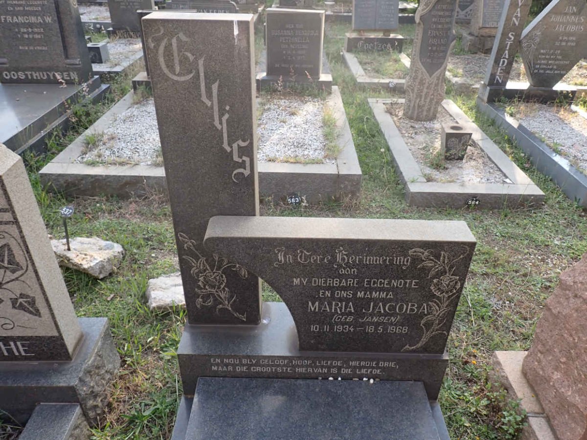 ELLIS Maria Jacoba nee JANSEN 1934-1968