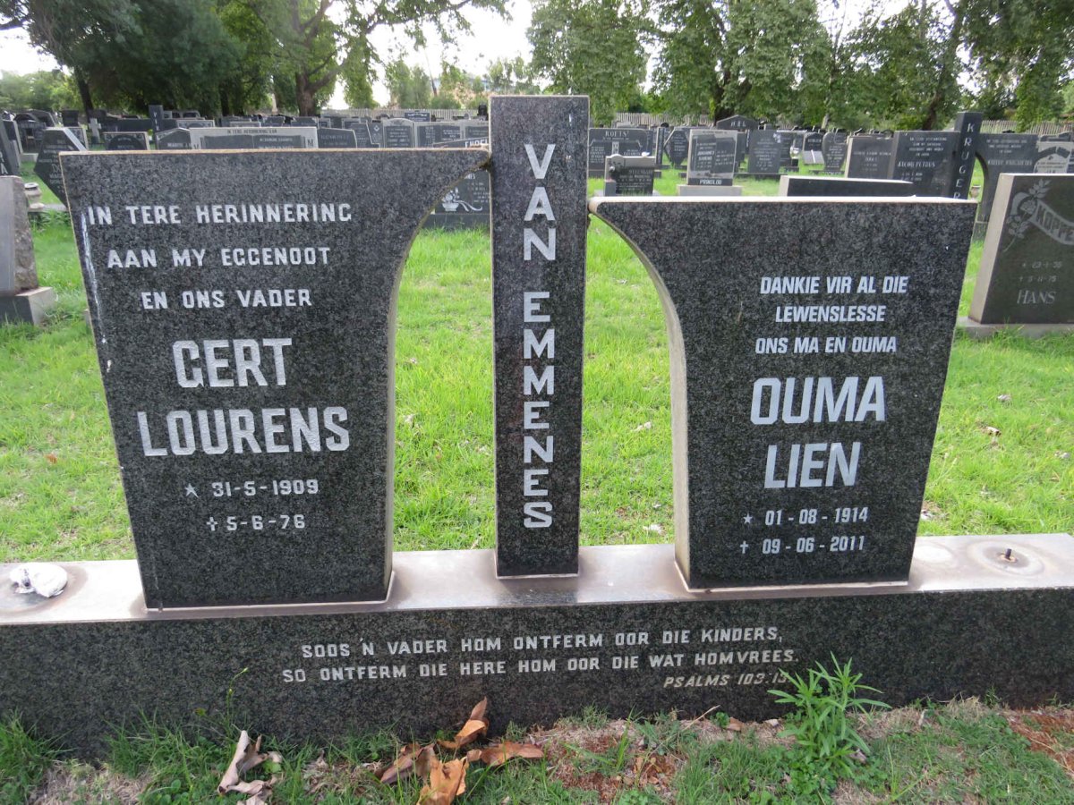EMMENES Gert Lourens, van 1909-1976 &amp; Lien 1914-2011