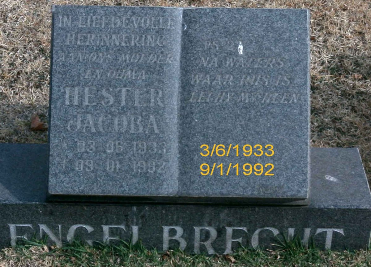 ENGELBRECHT Hester Jacoba 1933-1992