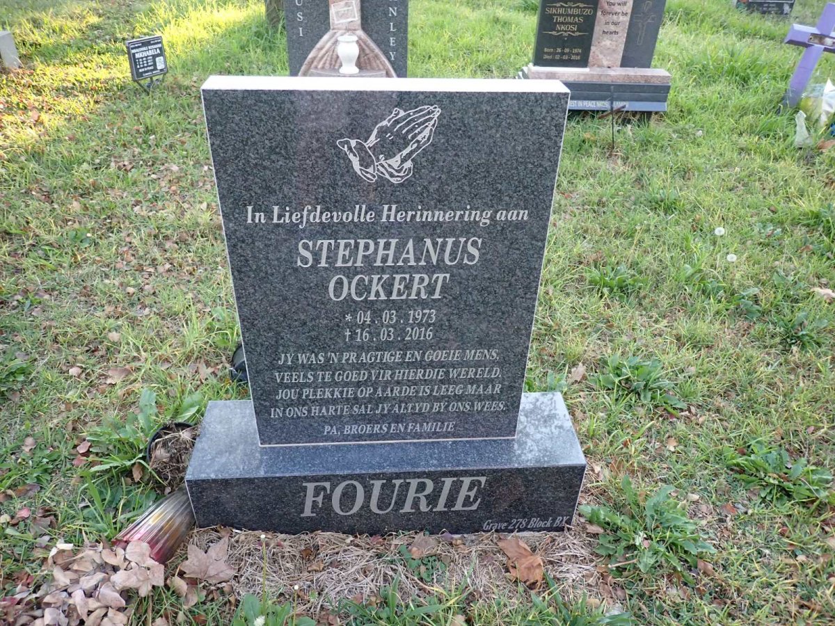FOURIE Stephanus Ockert 1973-2016