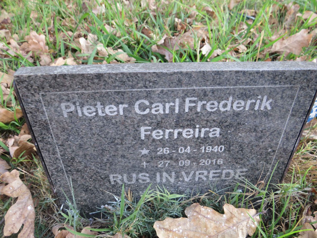 FERREIRA Pieter Carl Frederik 1940-2016