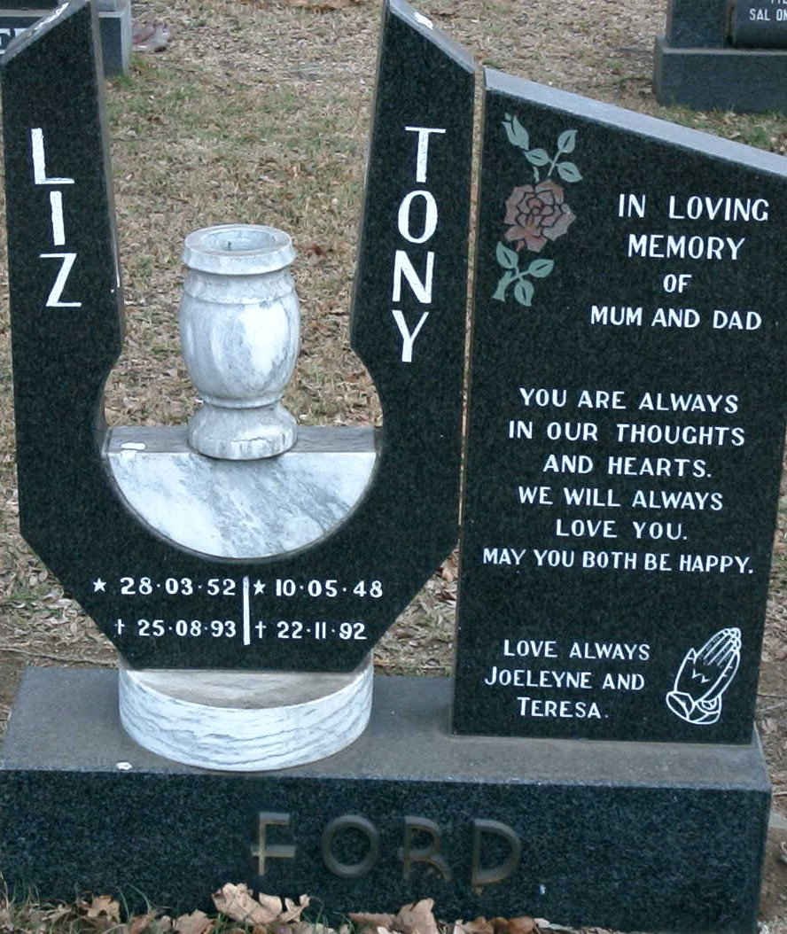 FORD Tony 1948-1992 &amp; Liz 1952-1993