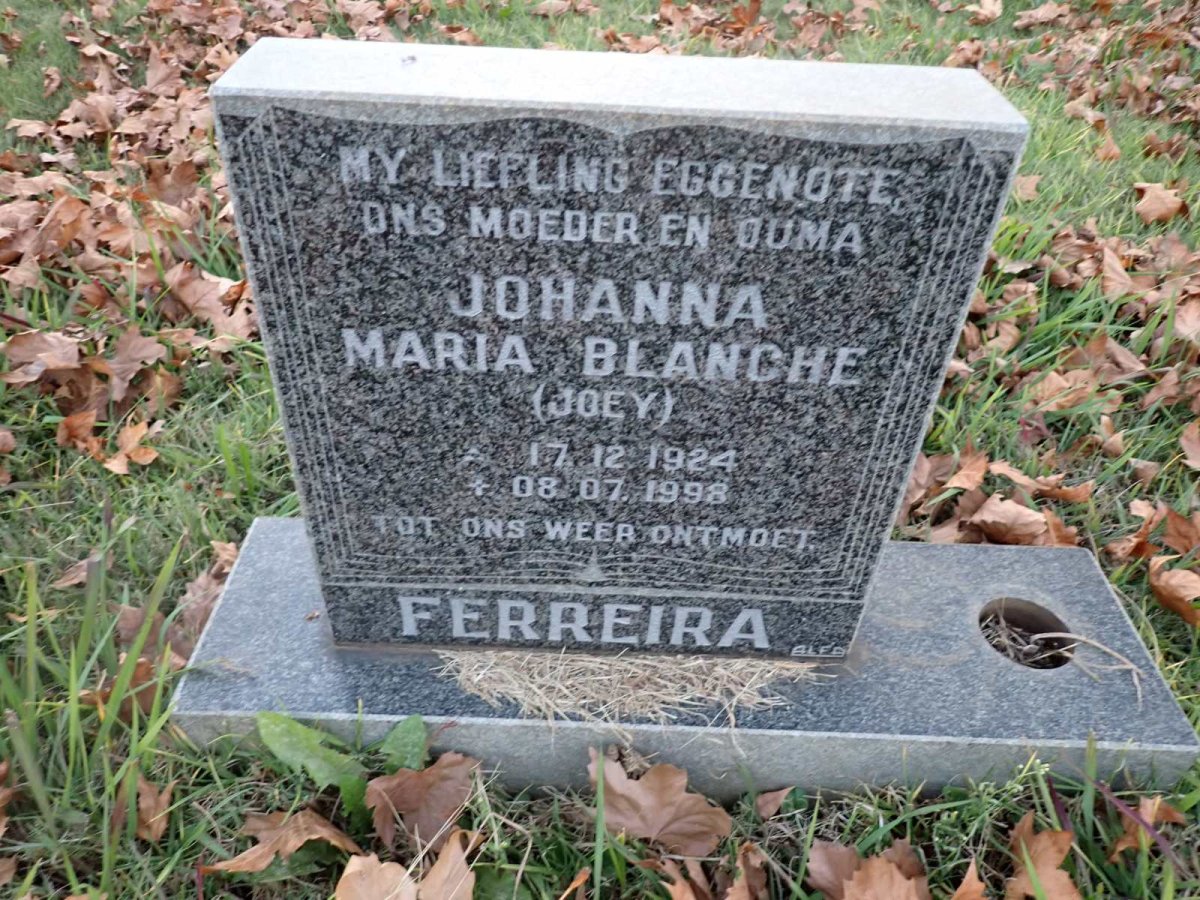 FERREIRA Johanna Maria Blanche 1924-1998