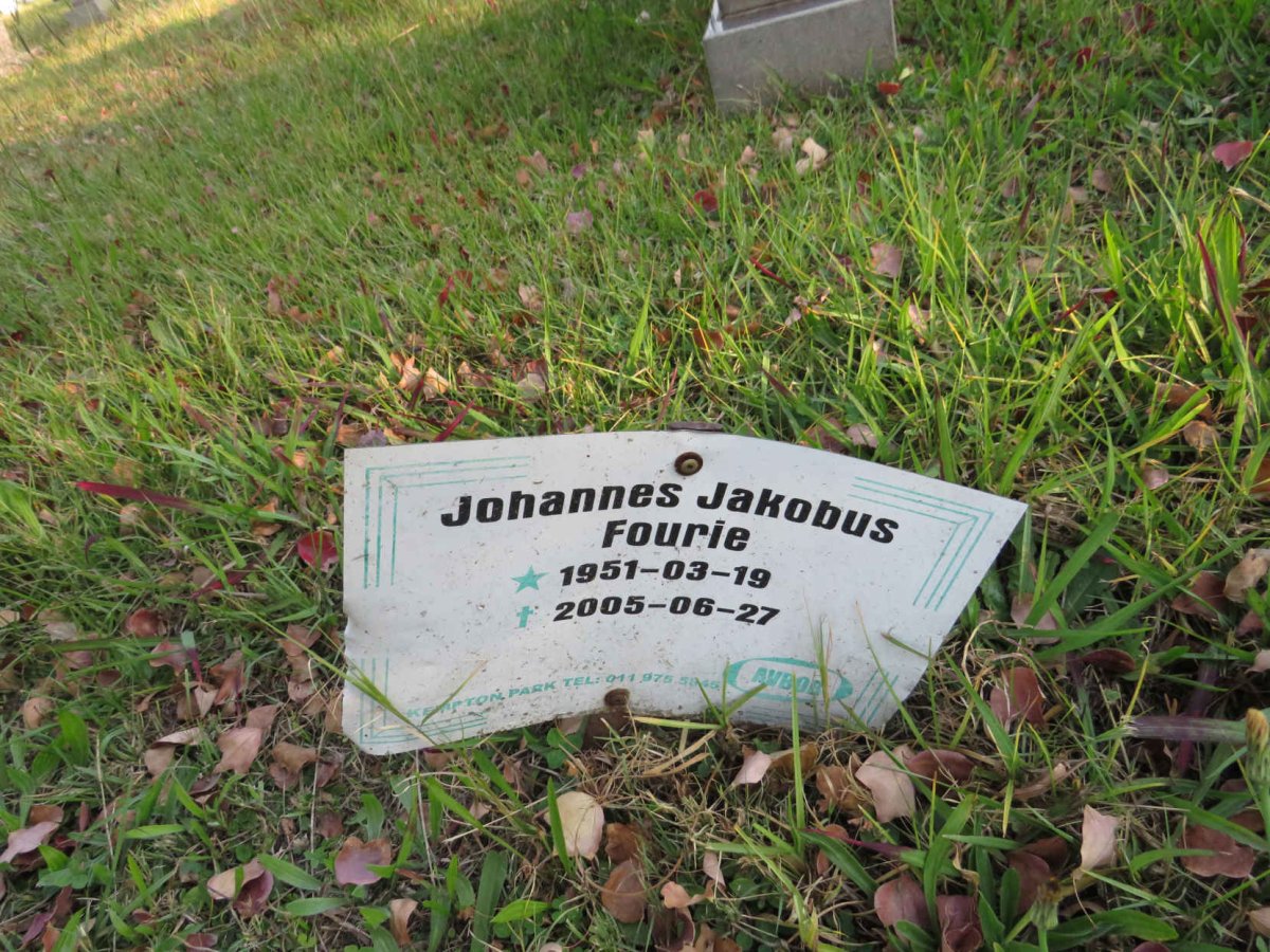 FOURIE Johannes Jakobus 1951-2005