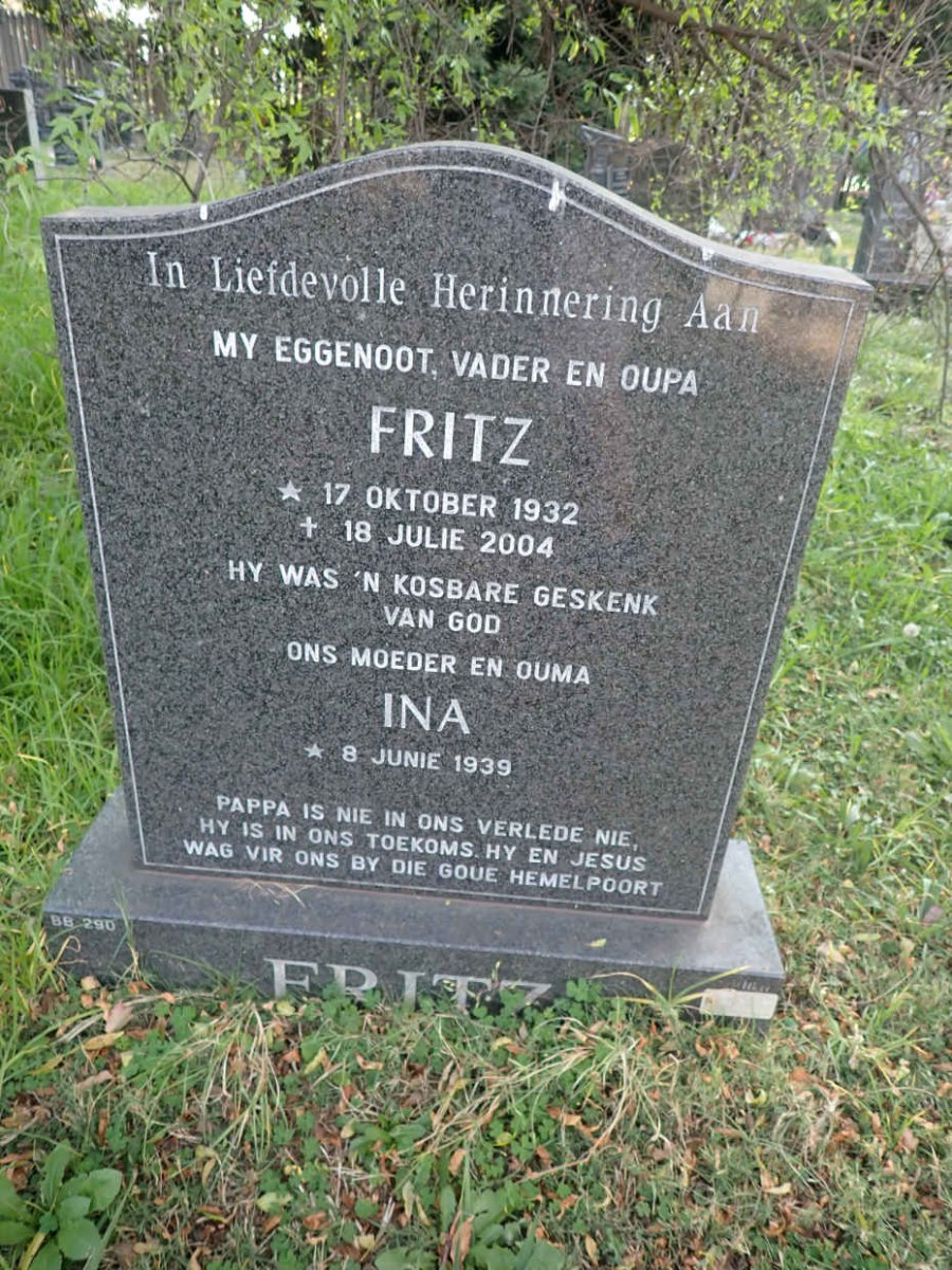 FRITZ Fritz 1932-2004 &amp; Ina 1939-