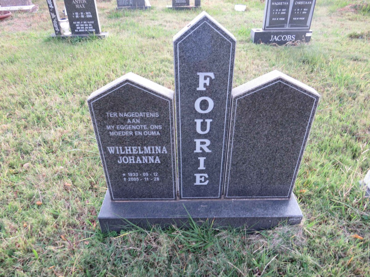 FOURIE Wilhelmina Johanna 1933-2005