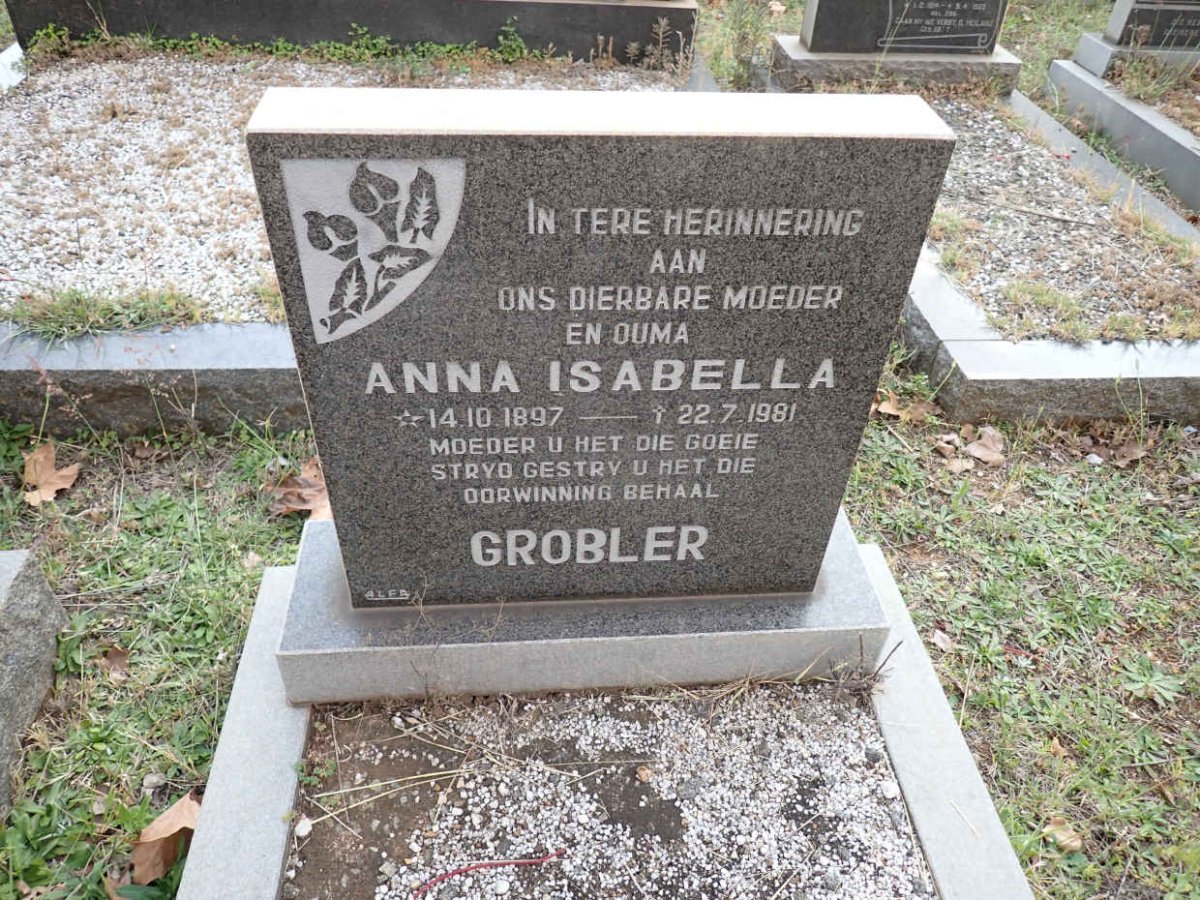 GROBLER Anna Isabella 1897-1981