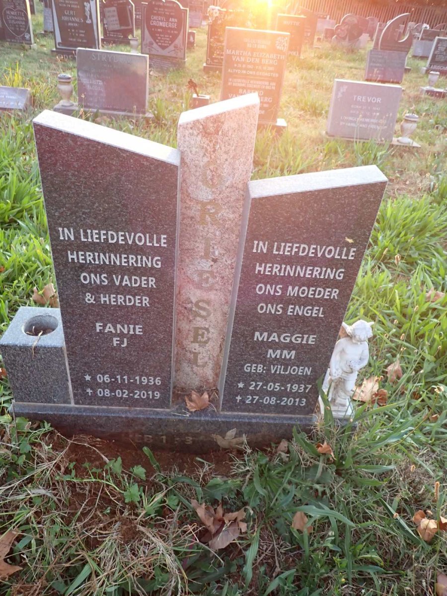 GRIESEL F.J. 1936-2019 &amp; M.M. VILJOEN 1937-2013