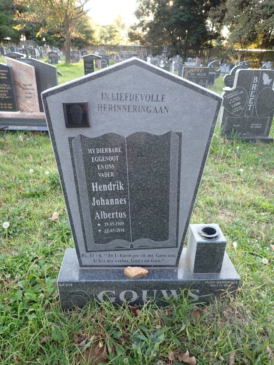GOUWS Hendrik Johannes Albertus 1949-2016