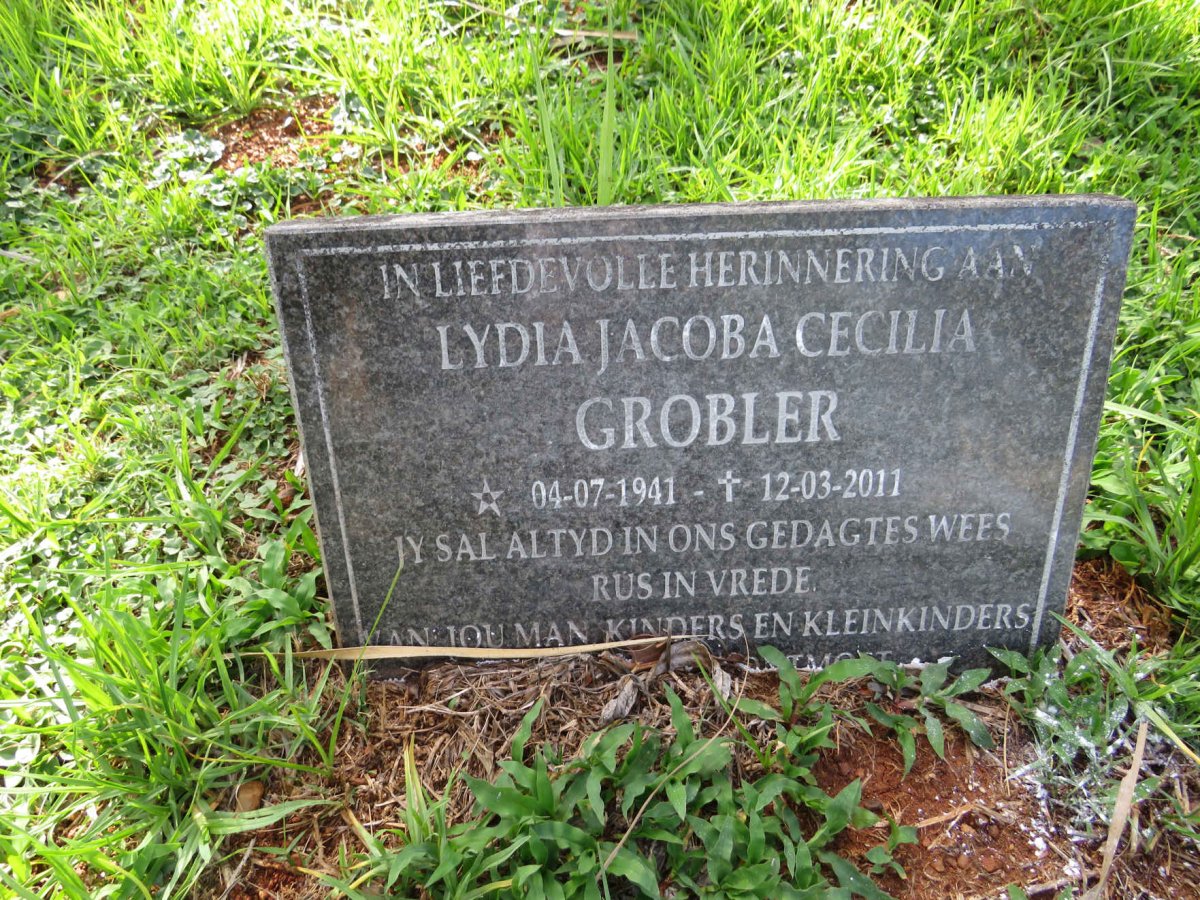 GROBLER Lydia Jacoba Cecilia 1941-2011