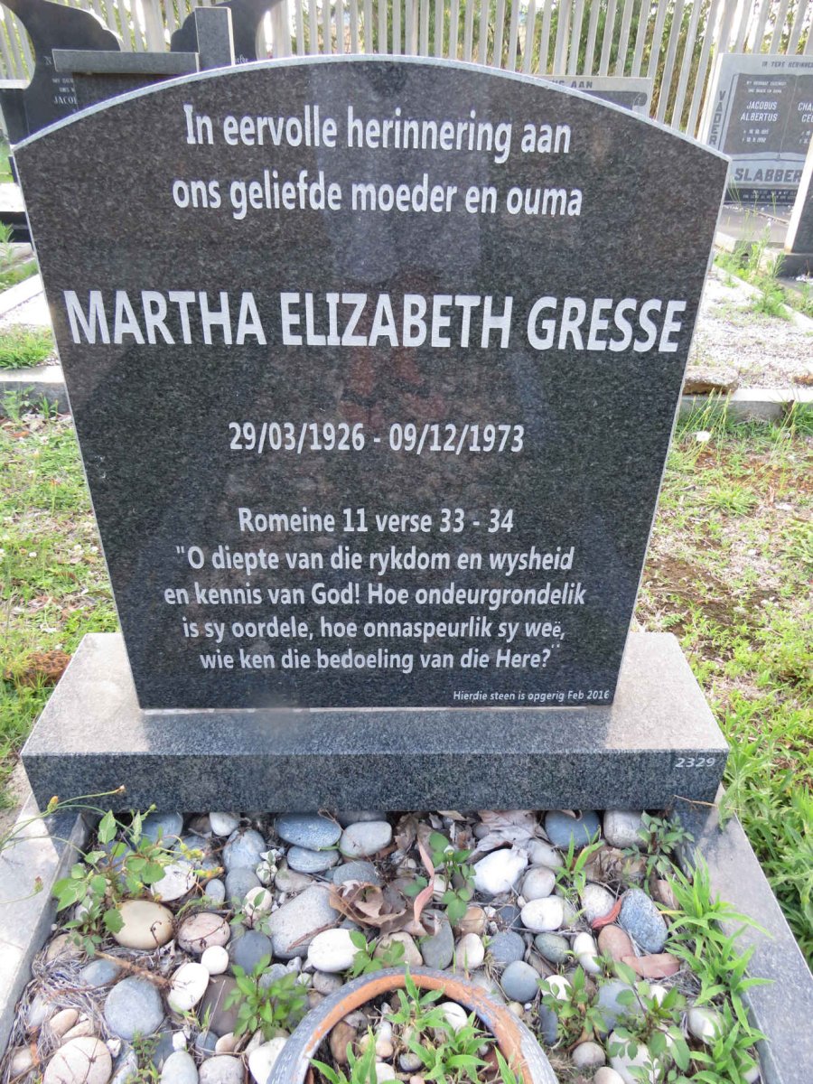 GRESSE Martha Elizabeth 1926-1973