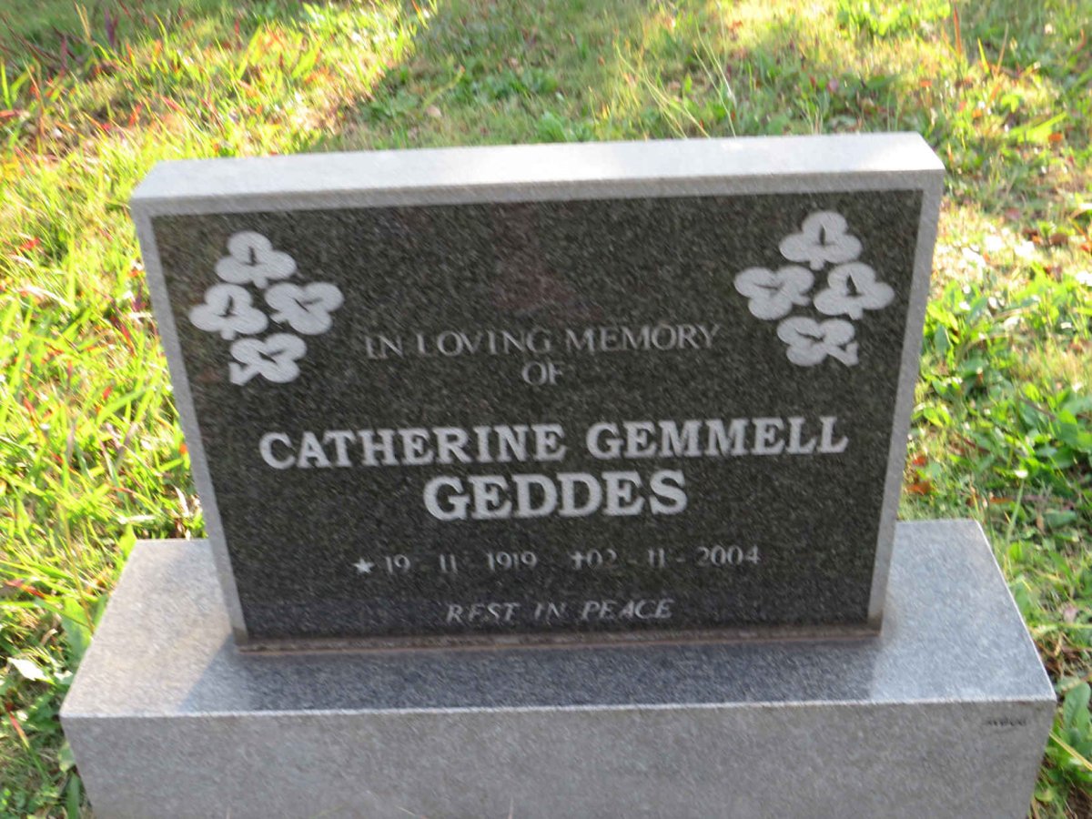 GEDDES Catherine Gemmell 1910-2004