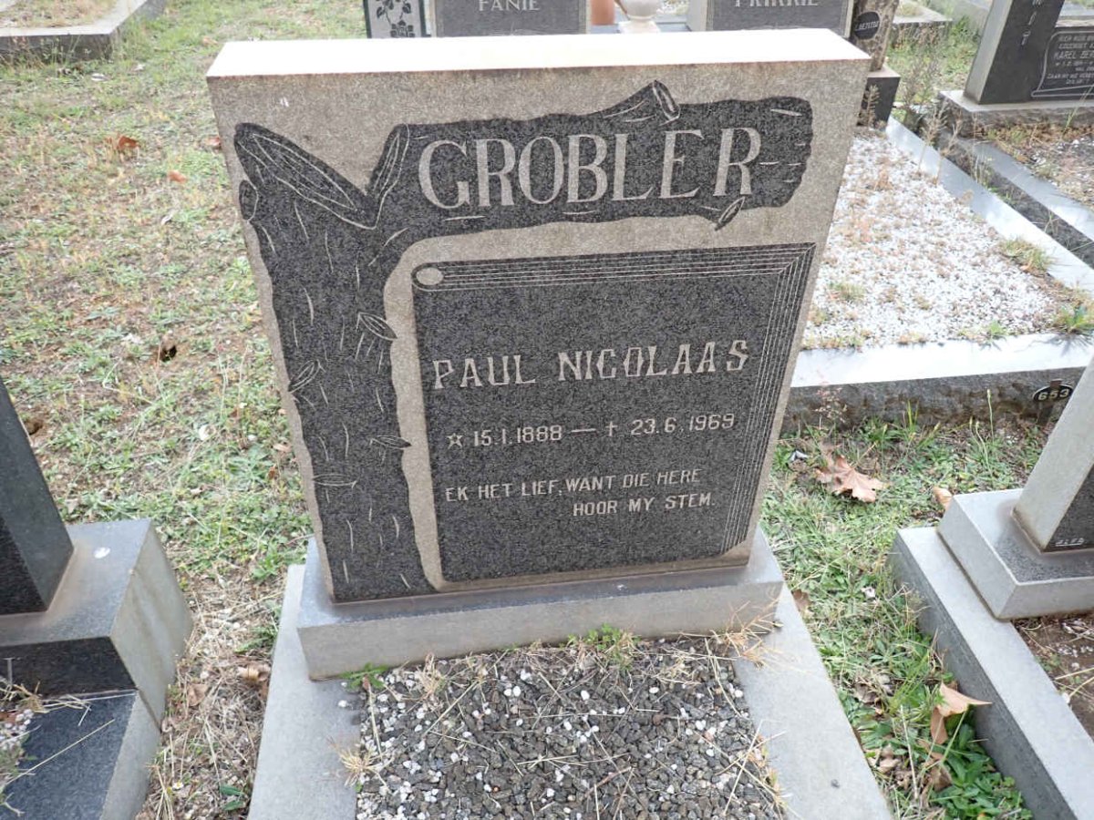 GROBLER Paul Nicolaas 1888-1969