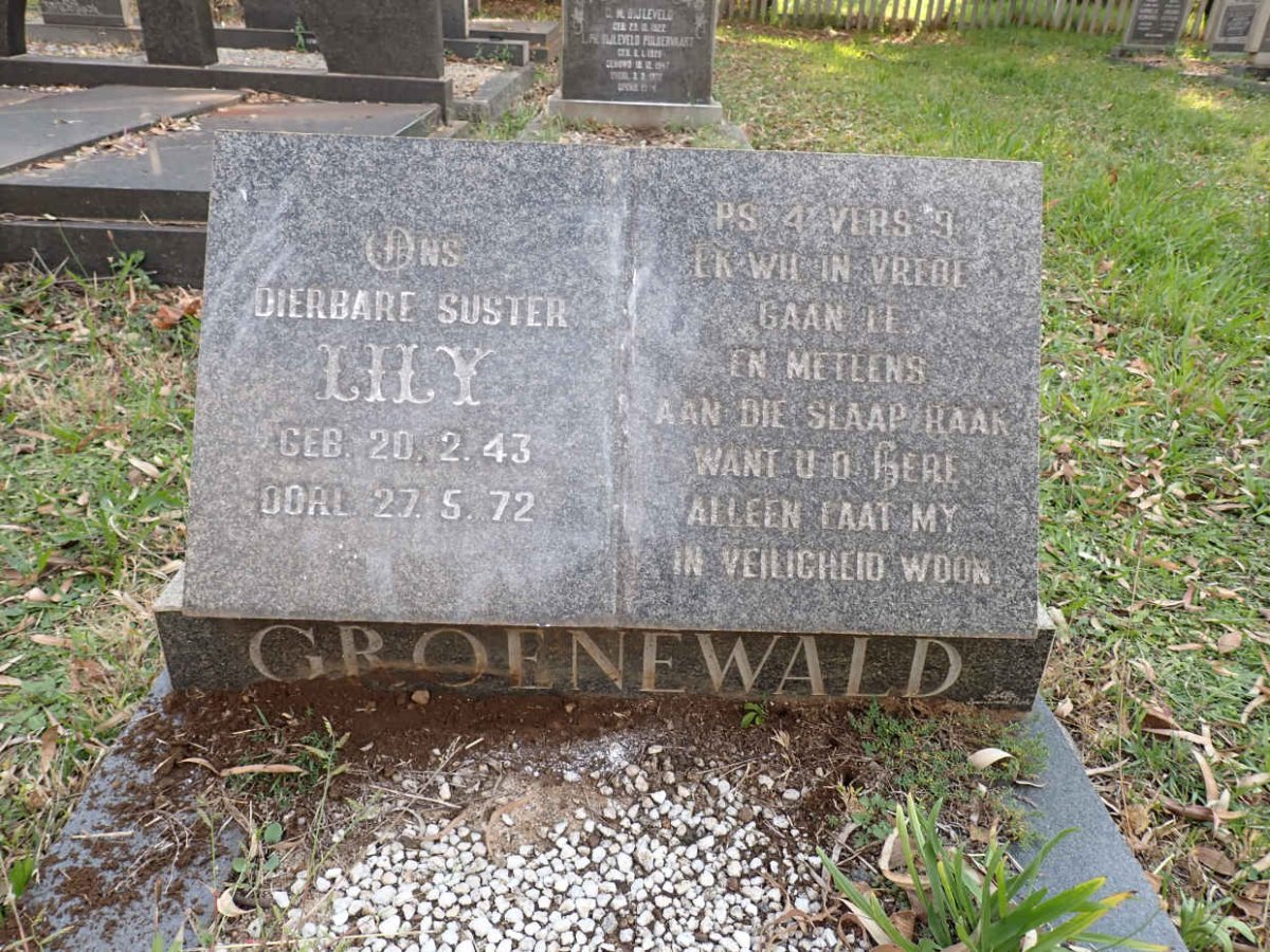 GROENEWALD Lily 1943-1972
