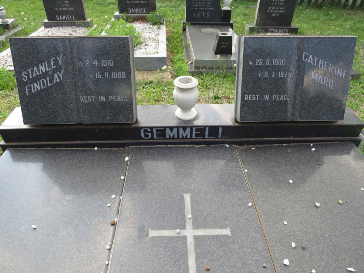 GEMMELL Stanley Findlay 1910-1988 &amp; Catherine Marie 1906-1975