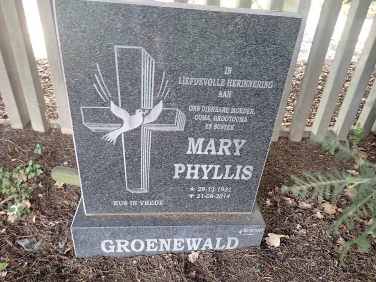 GROENEWALD Mary Phyllis 1931-2014